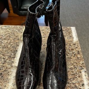 Brand new Stunning g Chocolate Brown Faux Croc Ankle Booties.